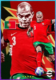 Pepe eFootball 2026 player card, 82 OVR CB