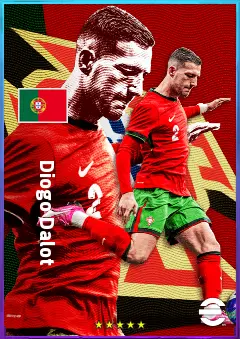 Diogo Dalot eFootball 2026 player card, 82 OVR RB