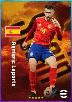 Aymeric Laporte eFootball 2026 player card, 83 OVR CB