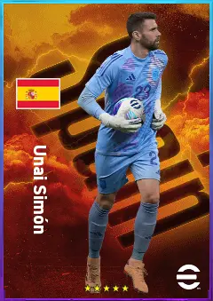 Unai Simón eFootball 2026 player card, 84 OVR GK