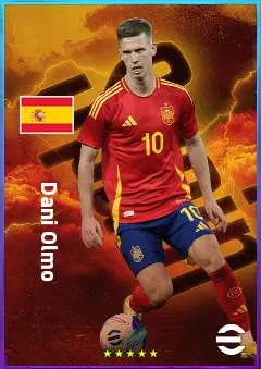Dani Olmo eFootball 2026 player card, 82 OVR AMF