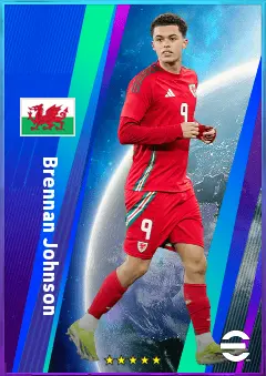 Brennan Johnson eFootball 2026 player card, 82 OVR SS