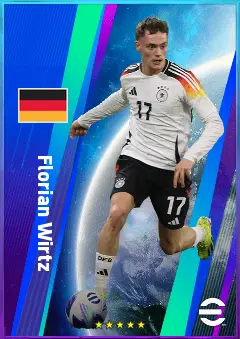 Florian Wirtz eFootball 2026 player card, 85 OVR AMF