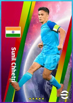 Sunil Chhetri eFootball 2026 player card, 76 OVR CF