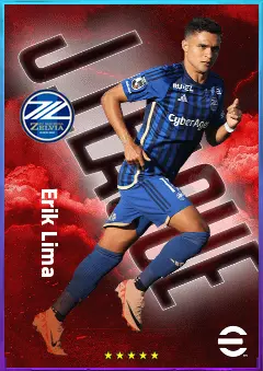 Erik Lima eFootball 2026 player card, 76 OVR CF