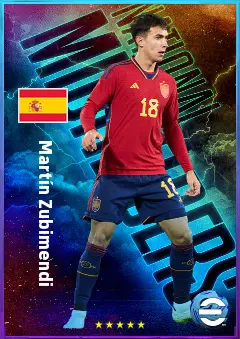 Martín Zubimendi eFootball 2026 player card, 84 OVR DMF