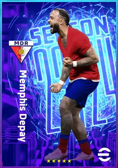 Memphis Depay eFootball 2026 player card, 82 OVR CF