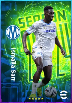 Ismaïla Sarr eFootball 2026 player card, 80 OVR RWF