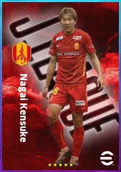 Nagai Kensuke eFootball 2026 player card, 76 OVR CF