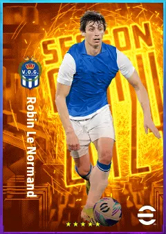 Robin Le Normand eFootball 2026 player card, 82 OVR CB