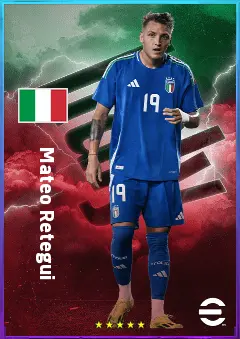 Mateo Retegui eFootball 2026 player card, 81 OVR CF