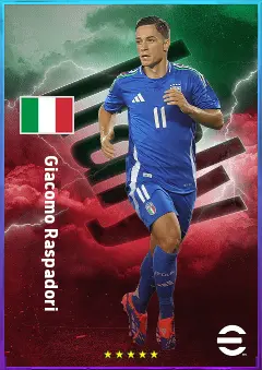 Giacomo Raspadori eFootball 2026 player card, 84 OVR SS