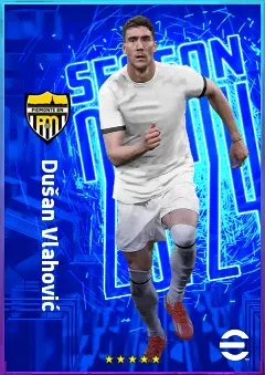 Dušan Vlahović eFootball 2026 player card, 83 OVR CF