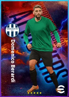 Domenico Berardi eFootball 2026 player card, 82 OVR RWF
