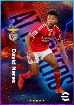 David Neres eFootball 2026 player card, 82 OVR RWF