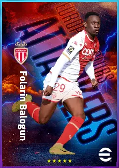 Folarin Balogun eFootball 2026 player card, 81 OVR CF