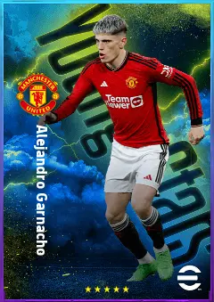 Alejandro Garnacho eFootball 2026 player card, 82 OVR LWF