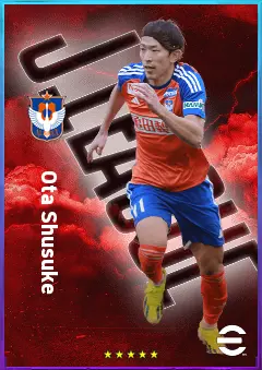 Ota Shusuke eFootball 2026 player card, 76 OVR RWF