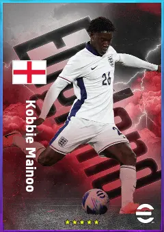 Kobbie Mainoo eFootball 2026 player card, 82 OVR CMF