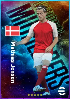 Mathias Jensen eFootball 2026 player card, 81 OVR CMF