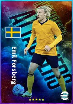 Emil Forsberg eFootball 2026 player card, 80 OVR LWF