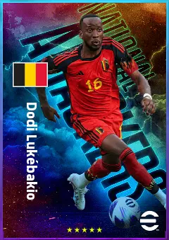 Dodi Lukébakio eFootball 2026 player card, 81 OVR RWF