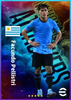 Facundo Pellistri eFootball 2026 player card, 80 OVR RWF
