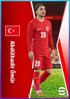 Abdülkadir Ömür eFootball 2026 player card, 79 OVR AMF