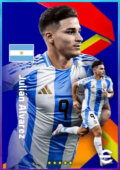 Julián Alvarez eFootball 2026 player card, 84 OVR CF