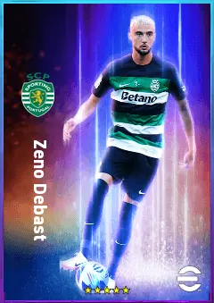 Zeno Debast eFootball 2026 player card, 80 OVR CB