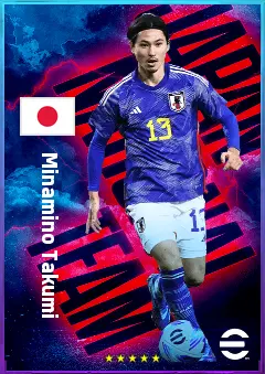 Minamino Takumi eFootball 2026 player card, 80 OVR AMF