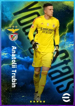 Anatolii Trubin eFootball 2026 player card, 83 OVR GK