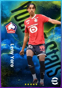 Leny Yoro eFootball 2026 player card, 81 OVR CB