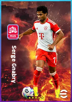 Serge Gnabry eFootball 2026 player card, 82 OVR RWF