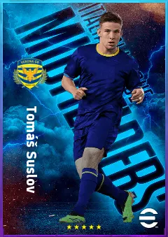 Tomáš Suslov eFootball 2026 player card, 80 OVR AMF