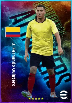 J. Fernando Quintero eFootball 2026 player card, 80 OVR AMF
