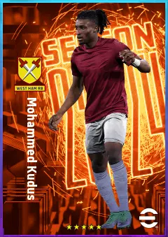 Mohammed Kudus eFootball 2026 player card, 83 OVR RMF