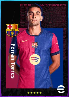 Ferran Torres eFootball 2026 player card, 83 OVR LWF