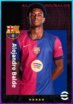 Alejandro Balde eFootball 2026 player card, 82 OVR LB