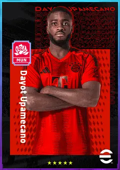 Dayot Upamecano eFootball 2026 player card, 83 OVR CB