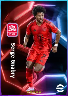 Serge Gnabry eFootball 2026 player card, 82 OVR RWF