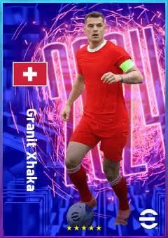 Granit Xhaka eFootball 2026 player card, 81 OVR DMF