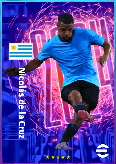 Nicolás de la Cruz eFootball 2026 player card, 83 OVR CMF