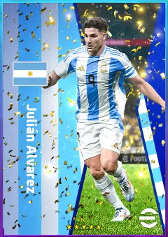 Julián Alvarez eFootball 2026 player card, 83 OVR CF