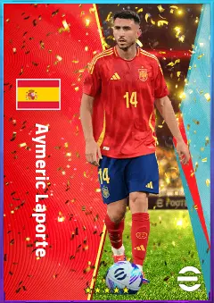 Aymeric Laporte eFootball 2026 player card, 82 OVR CB