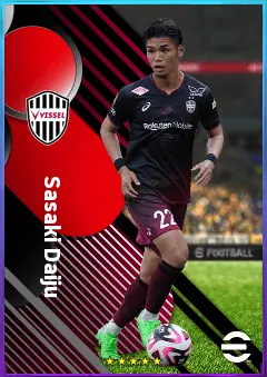 Sasaki Daiju eFootball 2026 player card, 78 OVR AMF
