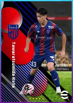 Tawaratsumida Kota eFootball 2026 player card, 76 OVR LWF