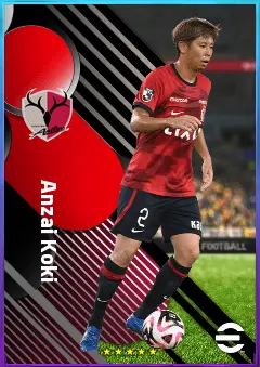 Anzai Koki eFootball 2026 player card, 77 OVR LB