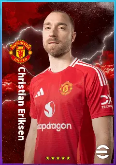 Christian Eriksen eFootball 2026 player card, 80 OVR CMF