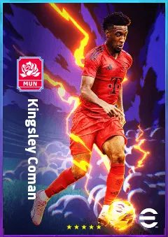 Kingsley Coman eFootball 2026 player card, 81 OVR LWF